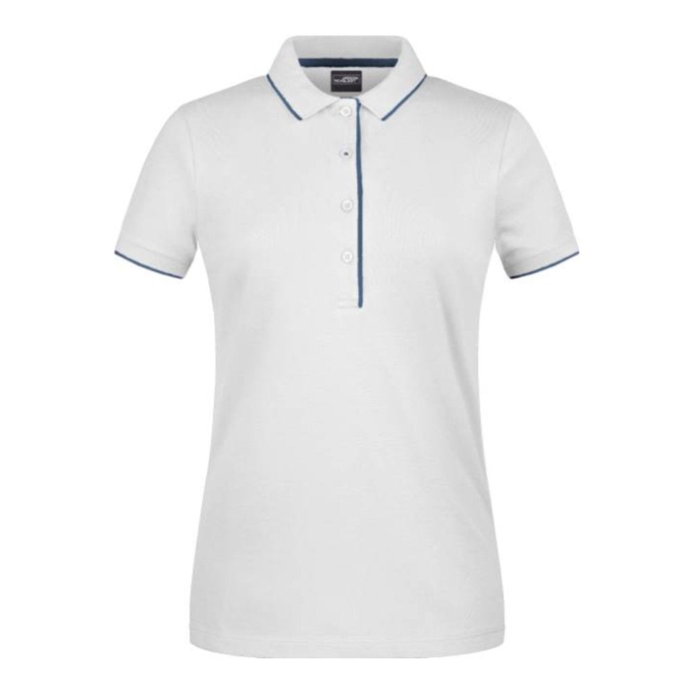 Damen Piqué Polo Stripe, Daiber JN 727 – white/navy