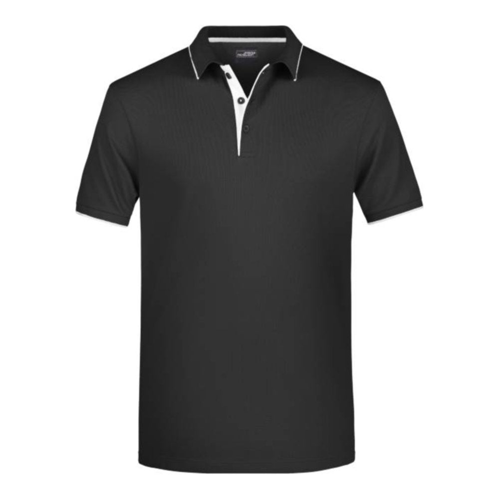 Herren Piqué Polo Stripe, Daiber JN 728 – black/silver