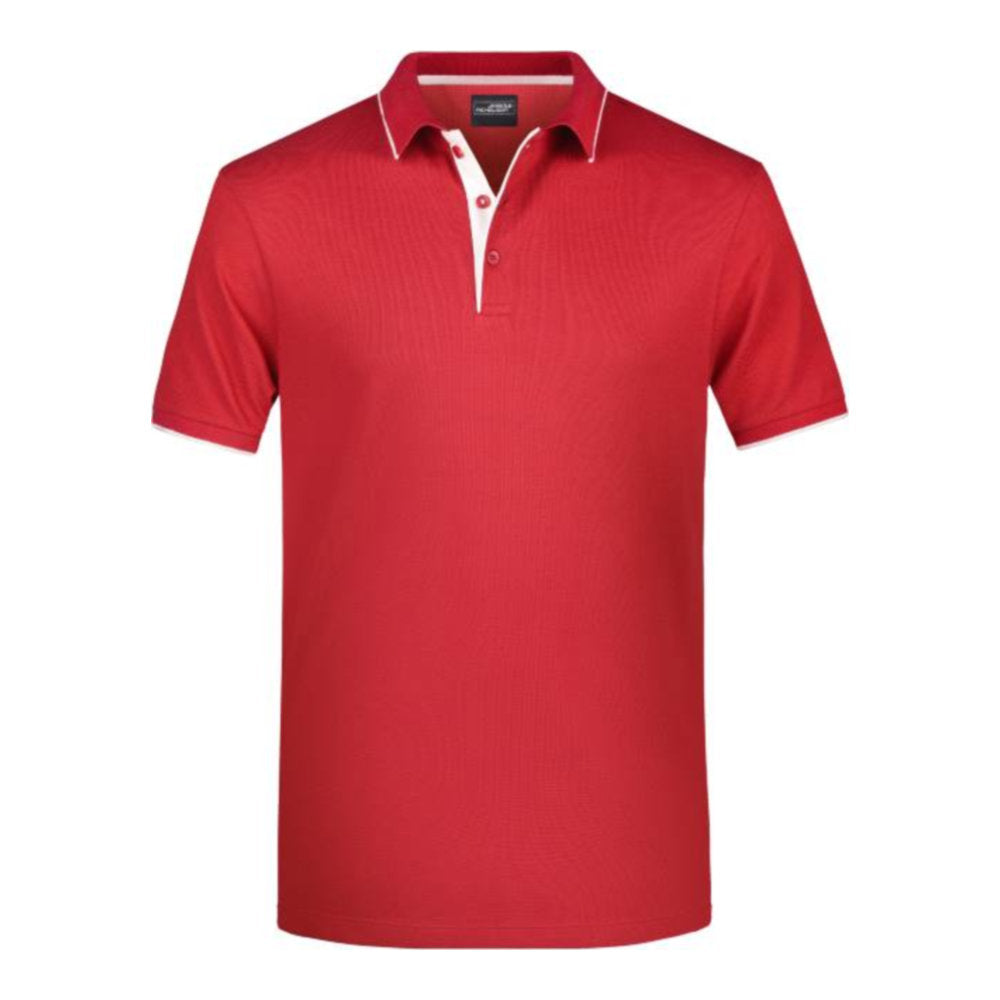 Herren Piqué Polo Stripe, Daiber JN 728 – red/white