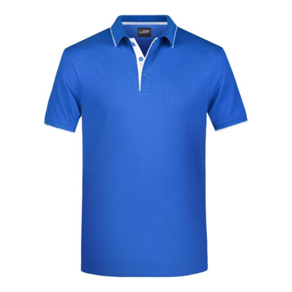 Herren Piqué Polo Stripe, Daiber JN 728 – royal/white