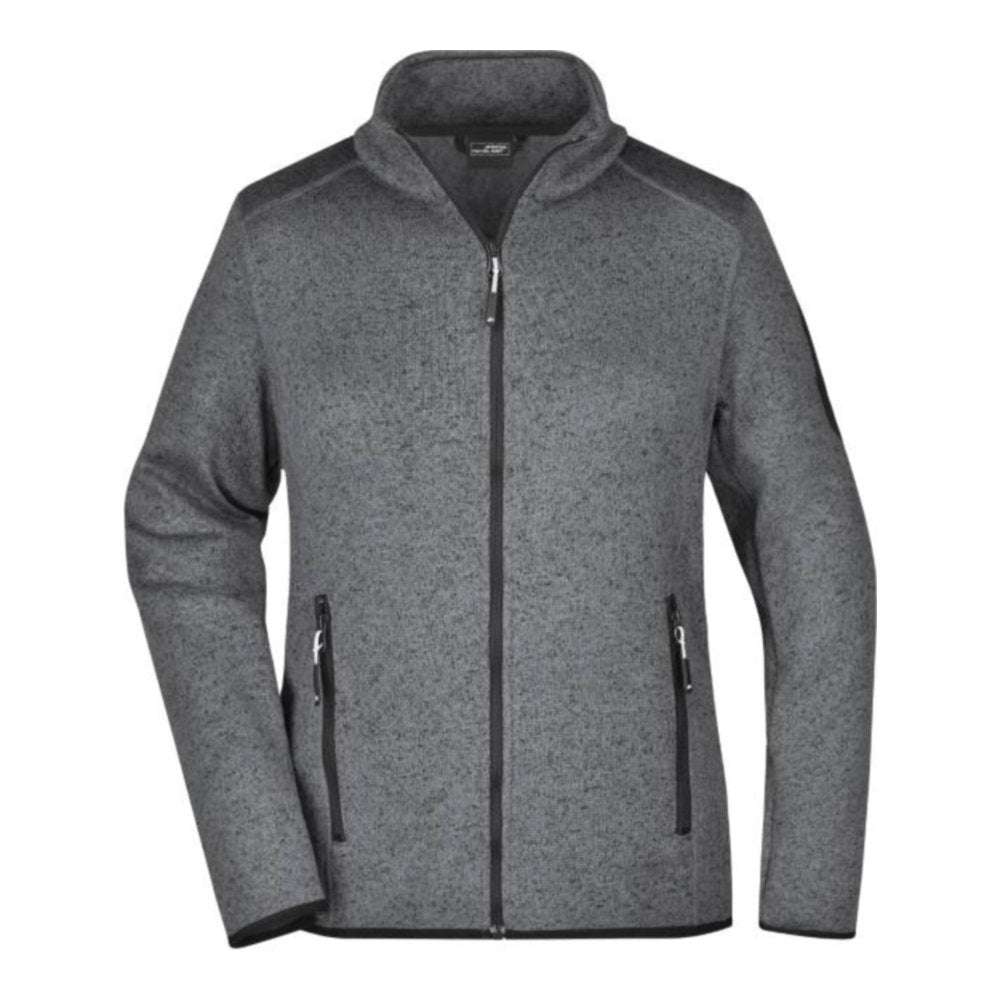 Damen Strickfleece Jacke, Daiber JN 761 – dark grey melange/silver