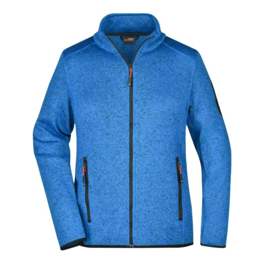 Damen Strickfleece Jacke, Daiber JN 761 – royal melange/red