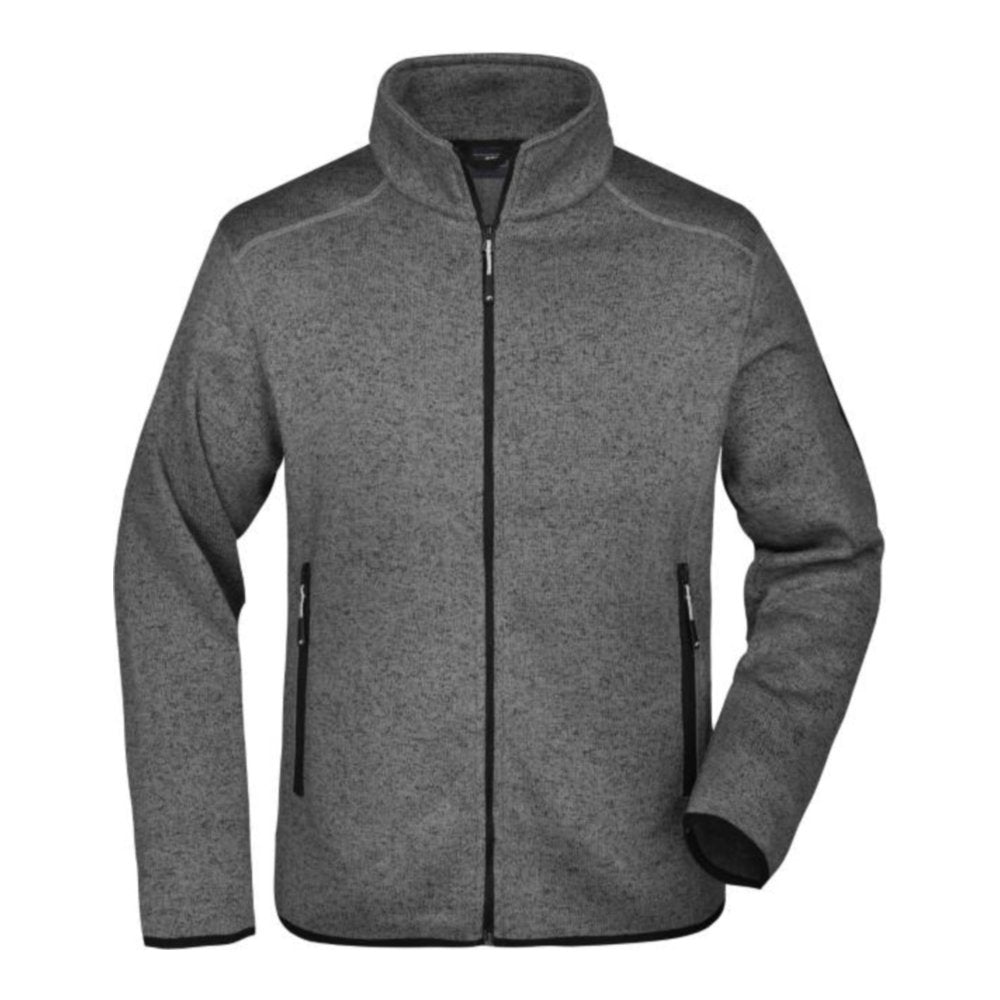 Herren Strickfleece Jacke, Daiber JN 762 – dark grey melange/silver