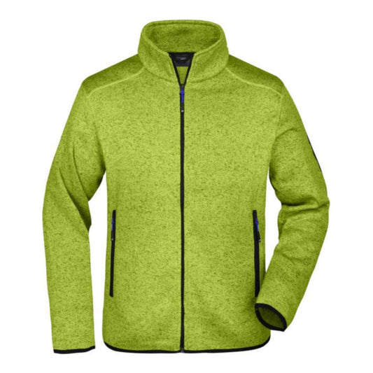 Herren Strickfleece Jacke, Daiber JN 762 – kiwi melange/royal