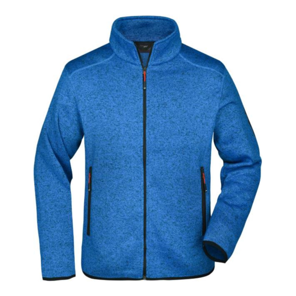 Herren Strickfleece Jacke, Daiber JN 762 – royal melange/red