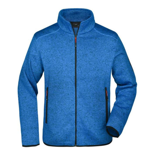 Herren Strickfleece Jacke, Daiber JN 762 – royal melange/red