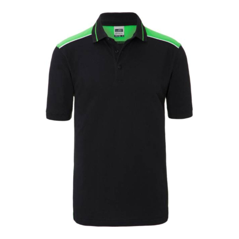 Herren Workwear Piqué Polo - Color, Daiber JN 858 – black/lime green