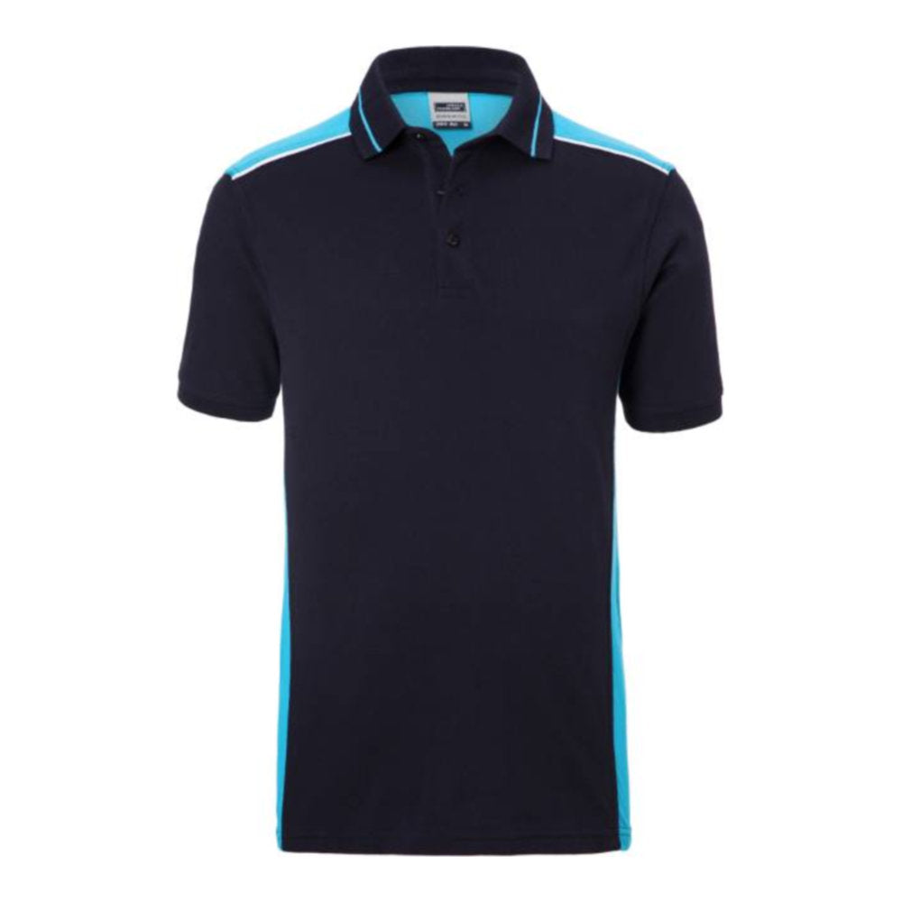 Herren Workwear Piqué Polo - Color, Daiber JN 858 – navy/turquoise