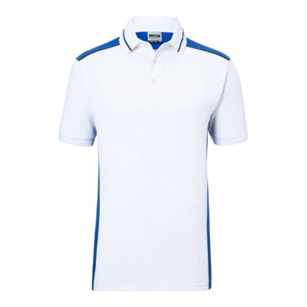 Herren Workwear Piqué Polo - Color, Daiber JN 858 – white/royal