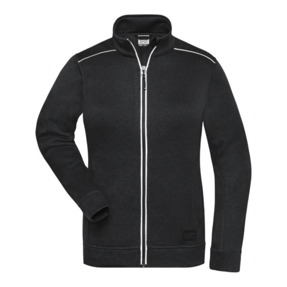 Damen Workwear Strickfleece Jacke - Solid, Daiber JN 897 – black/black