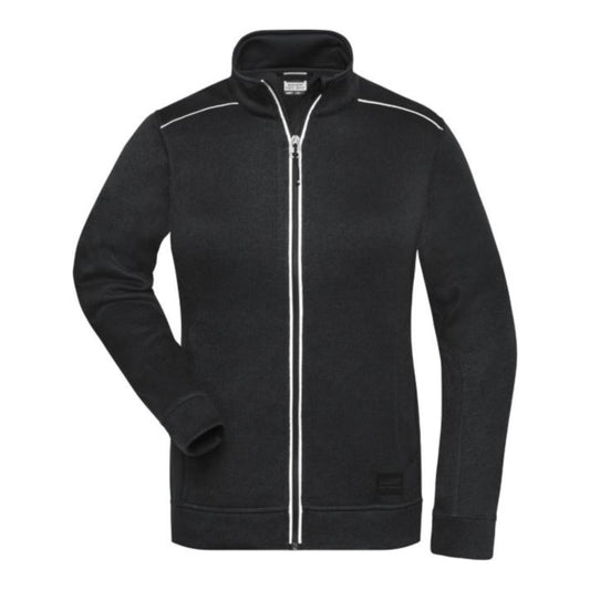 Damen Workwear Strickfleece Jacke - Solid, Daiber JN 897 – black/black