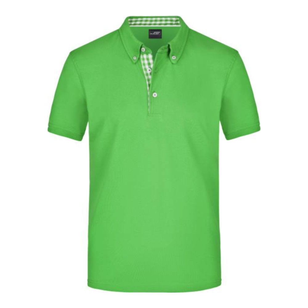 Herren Button-Down Piqué Polo, Daiber JN 964 – lime green/lime green/white