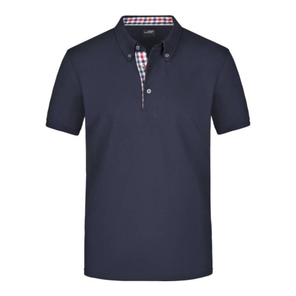 Herren Button-Down Piqué Polo, Daiber JN 964 – navy/red-navy-white
