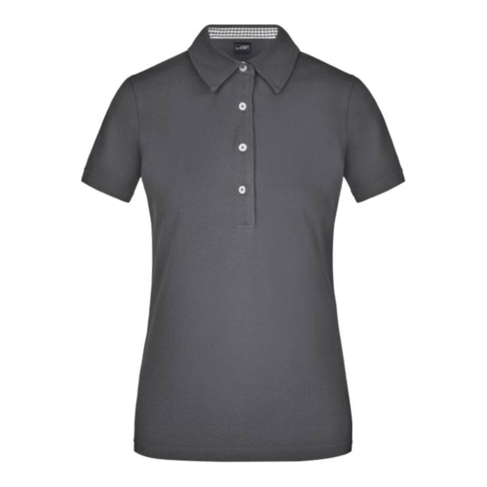 Damen Piqué Polo "Plain", Daiber JN 969 – graphite/graphite/white