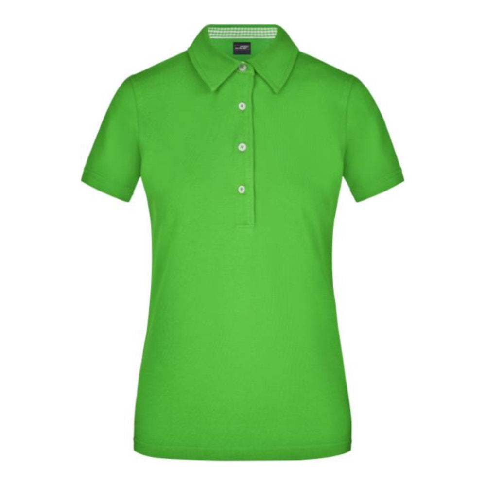 Damen Piqué Polo "Plain", Daiber JN 969 – lime green/lime green/white