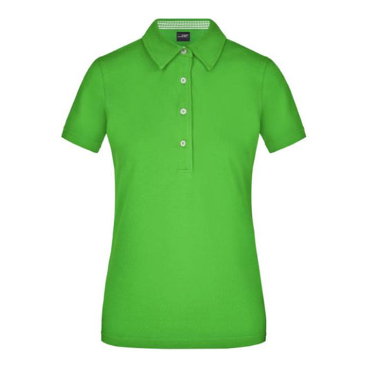 Damen Piqué Polo "Plain", Daiber JN 969 – lime green/lime green/white