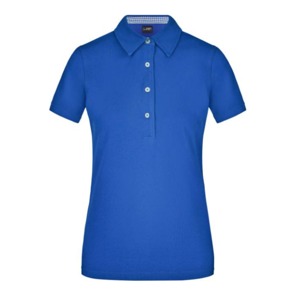 Damen Piqué Polo "Plain", Daiber JN 969 – royal/royal/white
