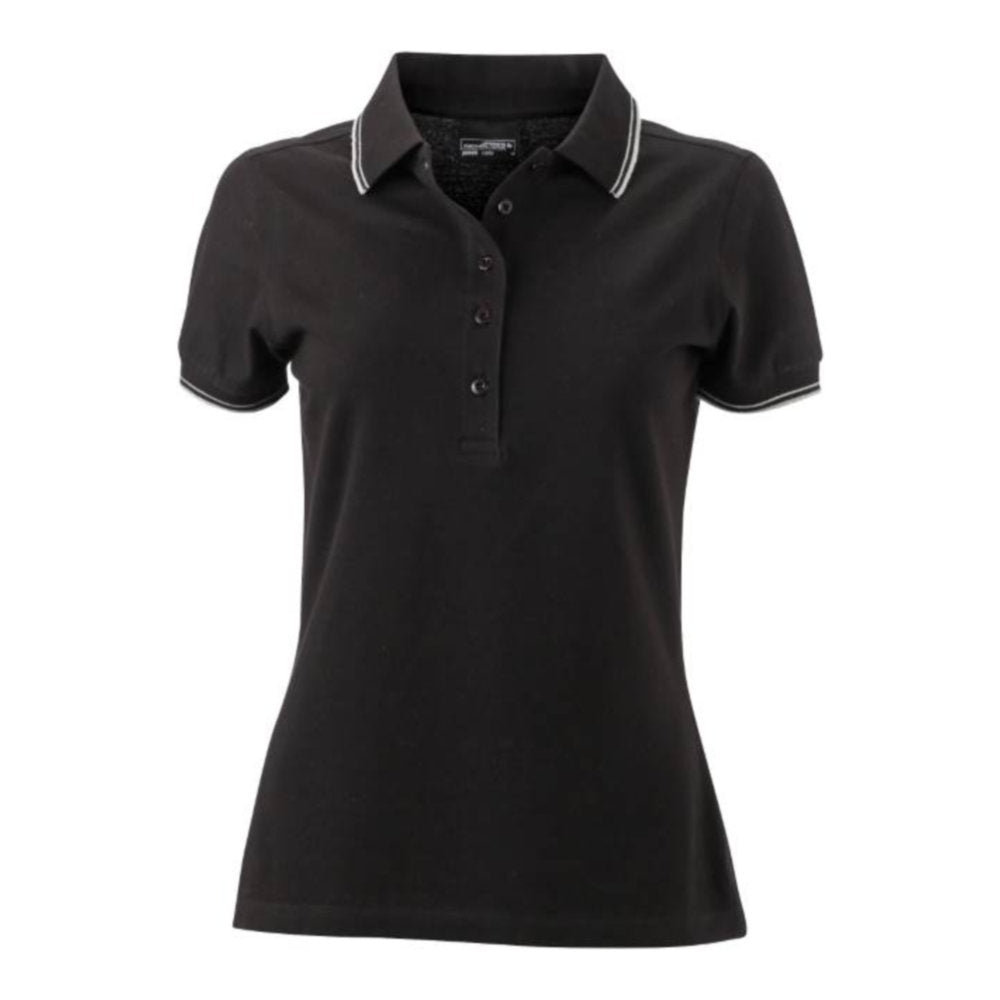Damen Piqué Polo, Daiber JN 985 – black/white