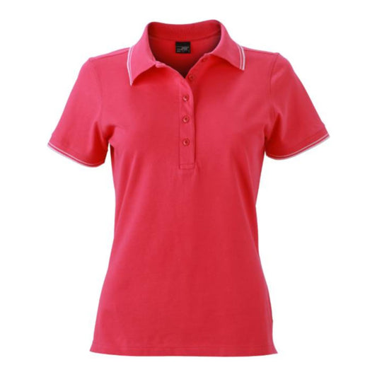 Damen Piqué Polo, Daiber JN 985 – pink/white