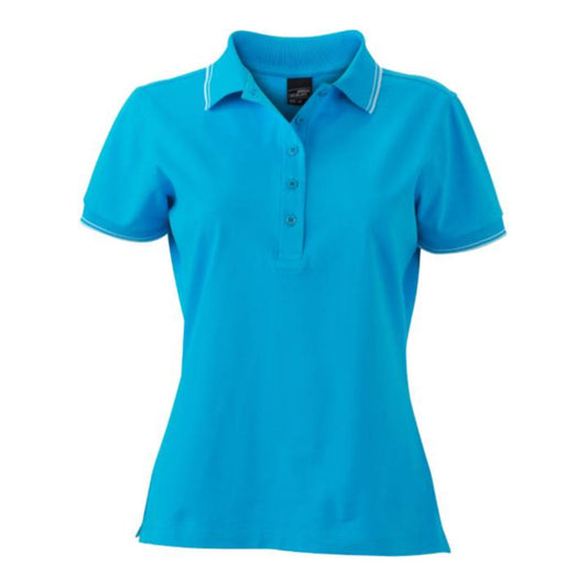 Damen Piqué Polo, Daiber JN 985 – turquoise/white