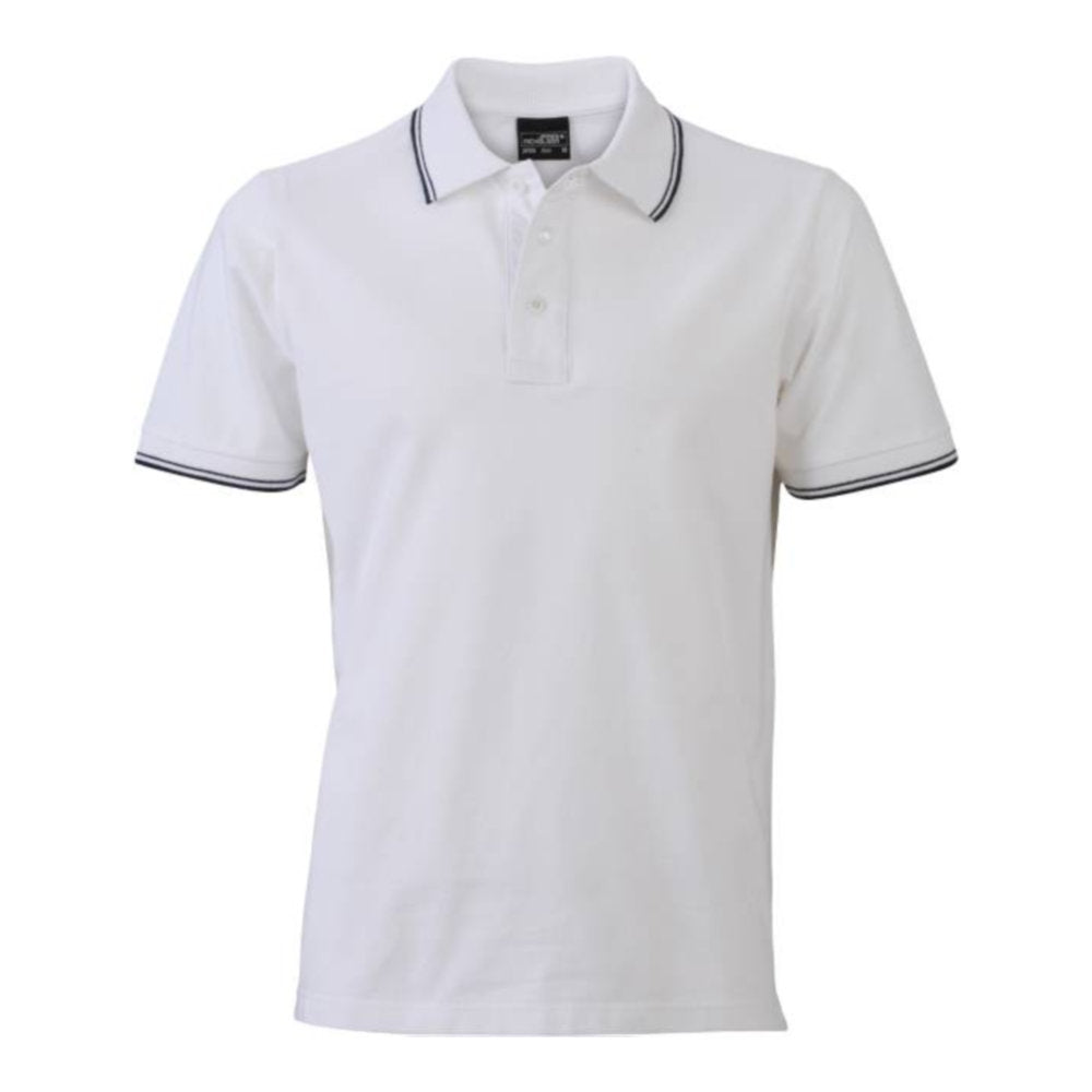 Herren Piqué Polo, Daiber JN 986 – white/navy