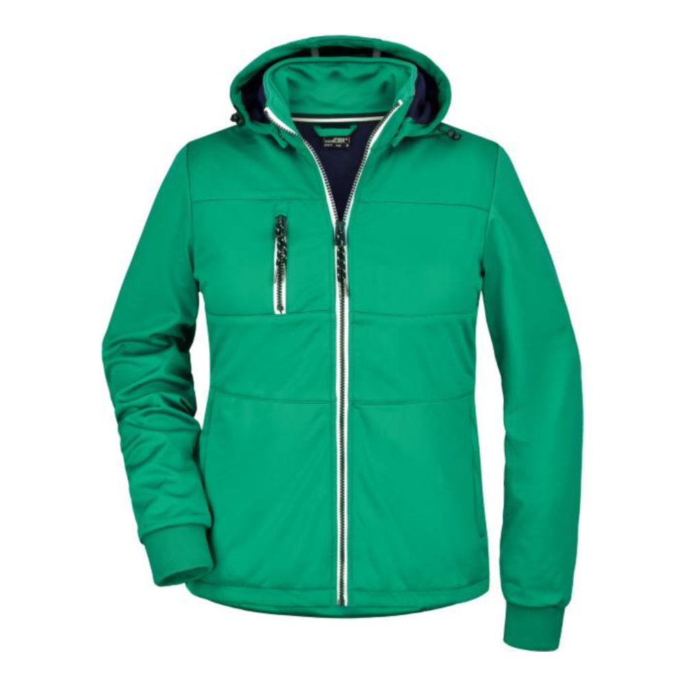 Damen 3-Lagen Softshell Jacke "Maritim", Daiber JN 1077 – irish green/navy/white
