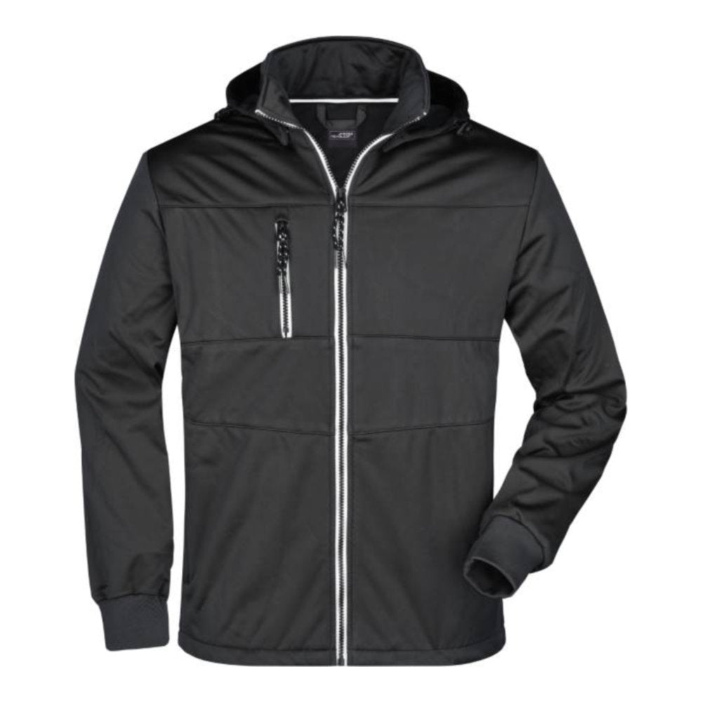 Herren 3-Lagen Softshell Jacke "Maritim", Daiber JN 1078 – black/black/white