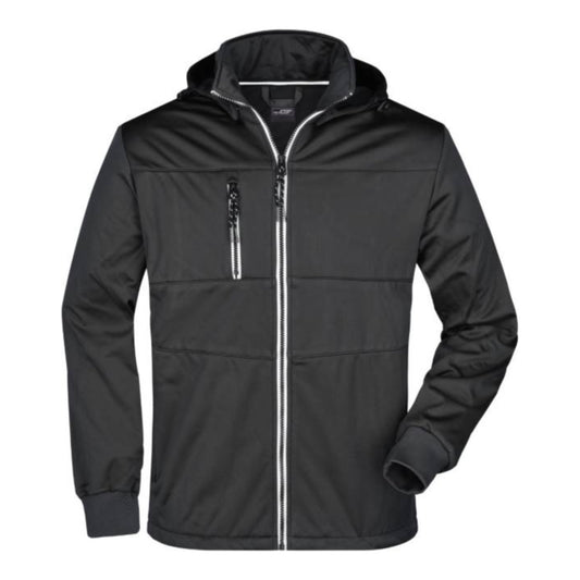 Herren 3-Lagen Softshell Jacke "Maritim", Daiber JN 1078 – black/black/white
