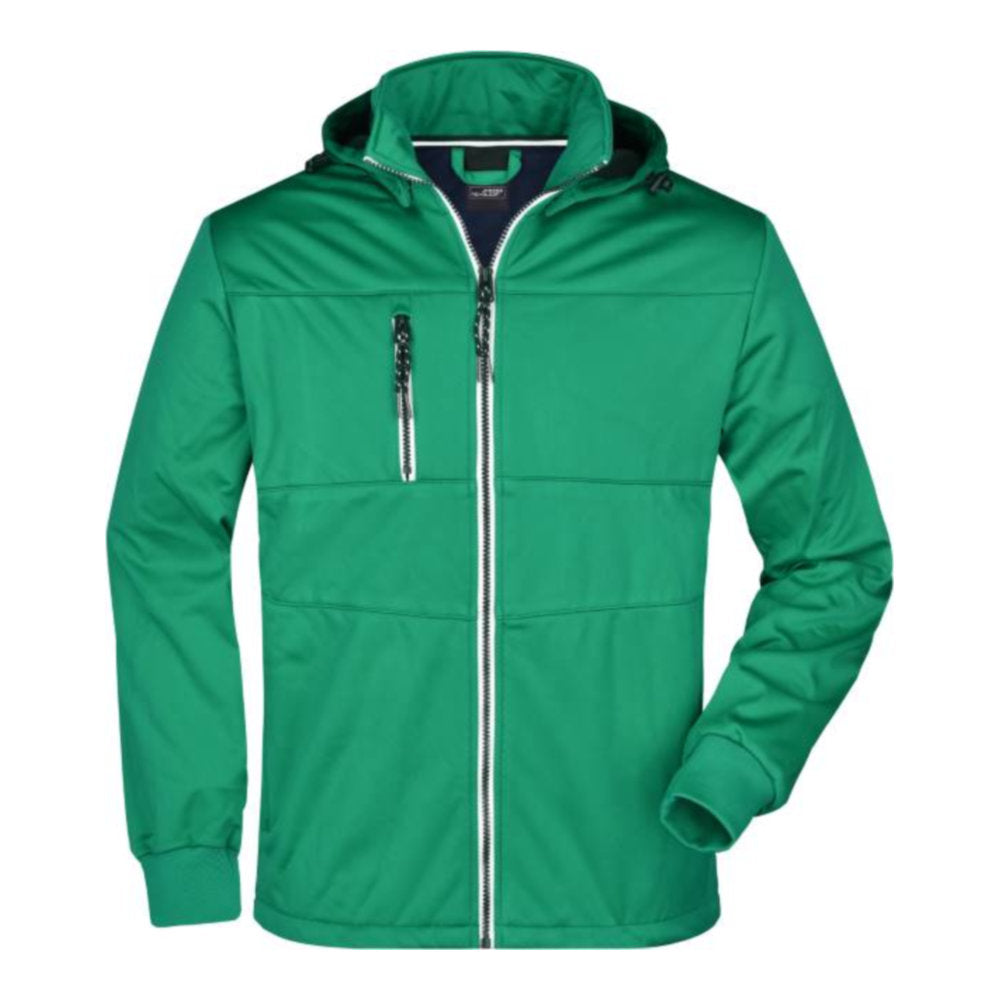 Herren 3-Lagen Softshell Jacke "Maritim", Daiber JN 1078 – irish green/navy/white