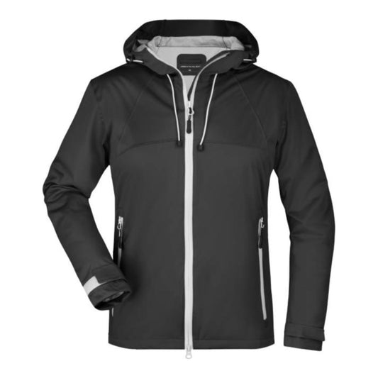 Damen 3-Lagen Softshell Jacke, Daiber JN 1097 – black/silver