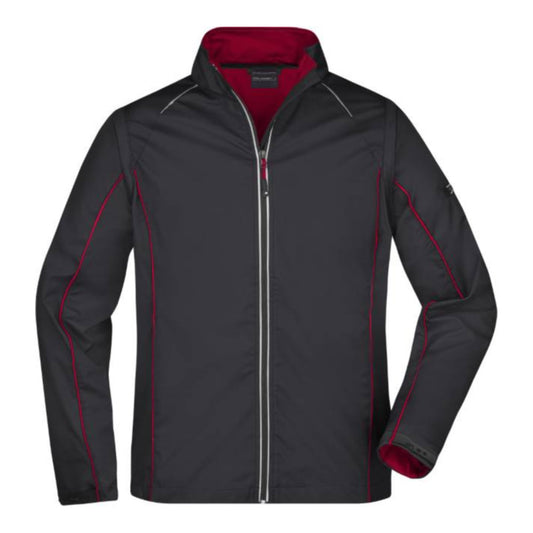 Herren Softshell Jacke mit abnehmbaren Ärmeln, Daiber JN 1122 – black/red