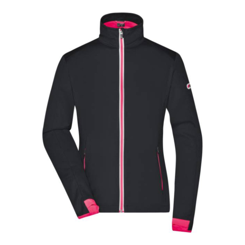 Damen 3-Lagen Sport Softshell Jacke, Daiber JN 1125 – black/light red