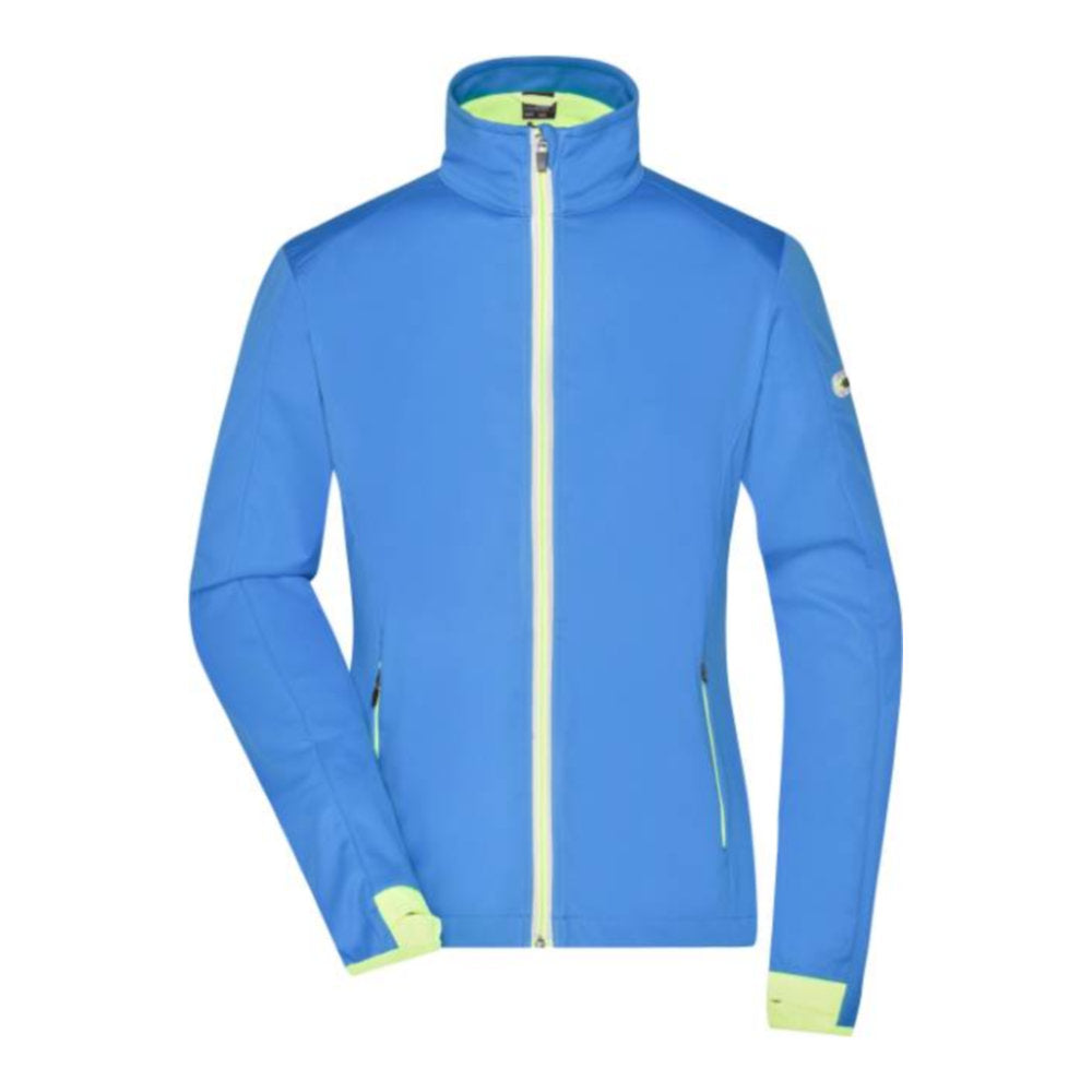 Damen 3-Lagen Sport Softshell Jacke, Daiber JN 1125 – bright blue/bright yellow