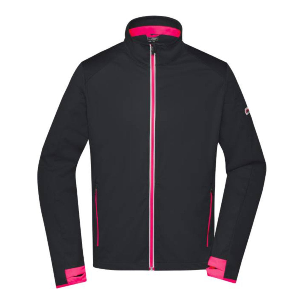 Herren 3-Lagen Sport Softshell Jacke, Daiber JN 1126 – black/light red