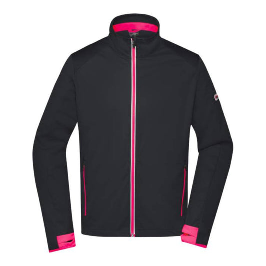 Herren 3-Lagen Sport Softshell Jacke, Daiber JN 1126 – black/light red