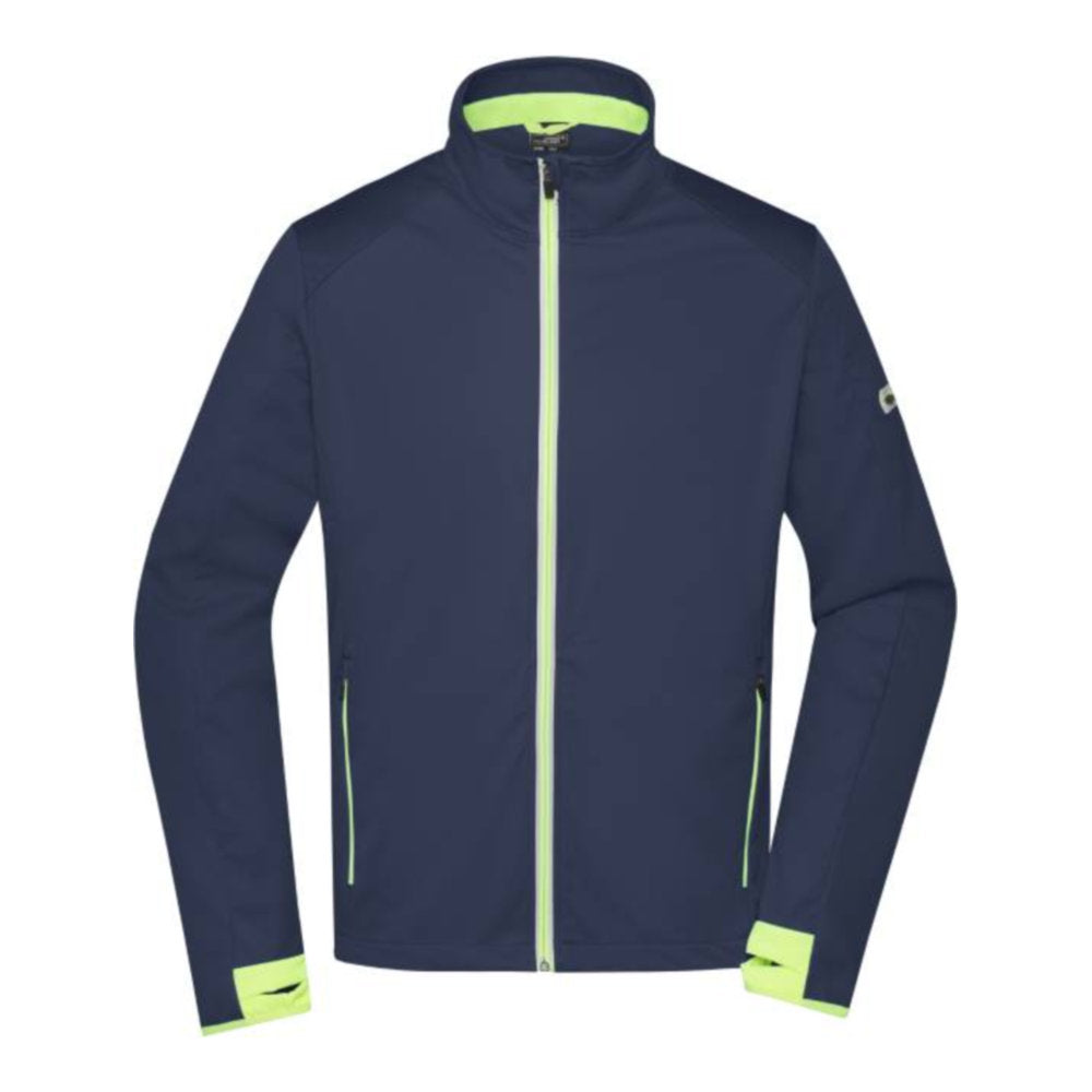 Herren 3-Lagen Sport Softshell Jacke, Daiber JN 1126 – navy/bright yellow