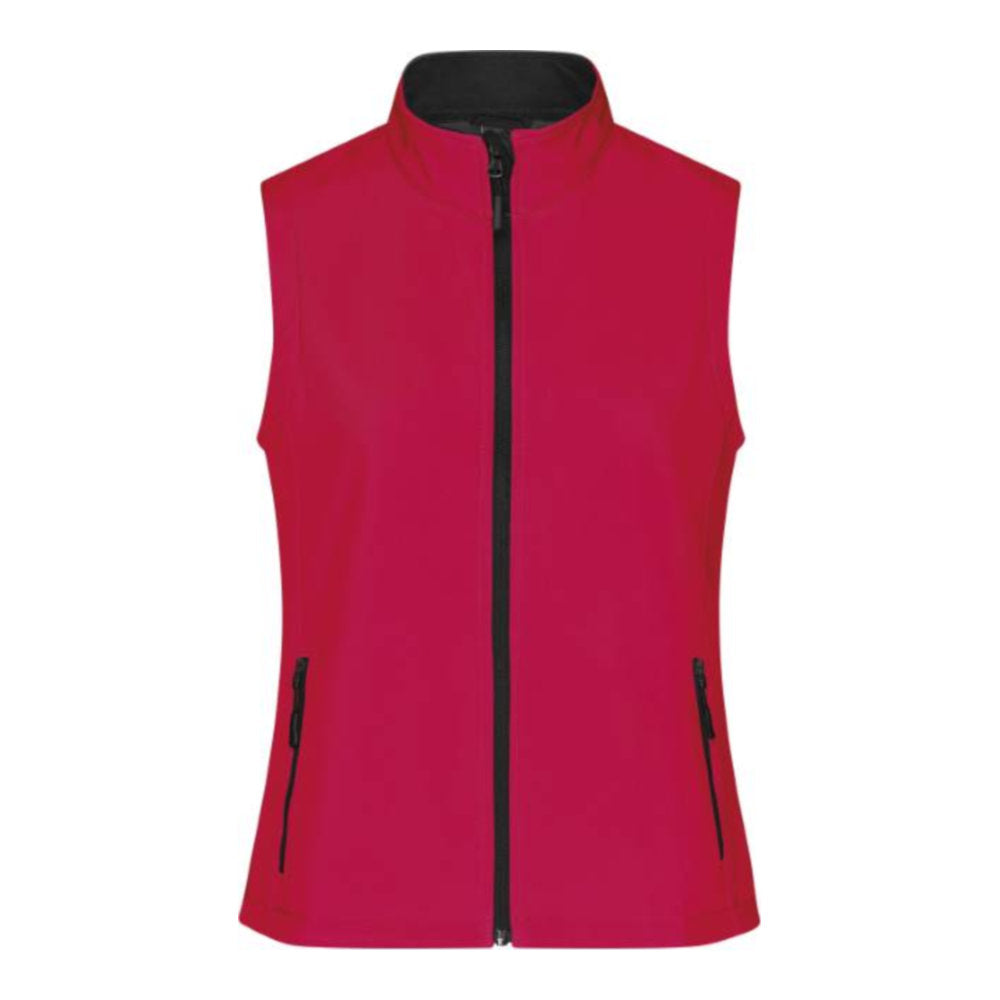 Damen 2-Lagen Promo Softshell Gilet, Daiber JN 1127 – red/black