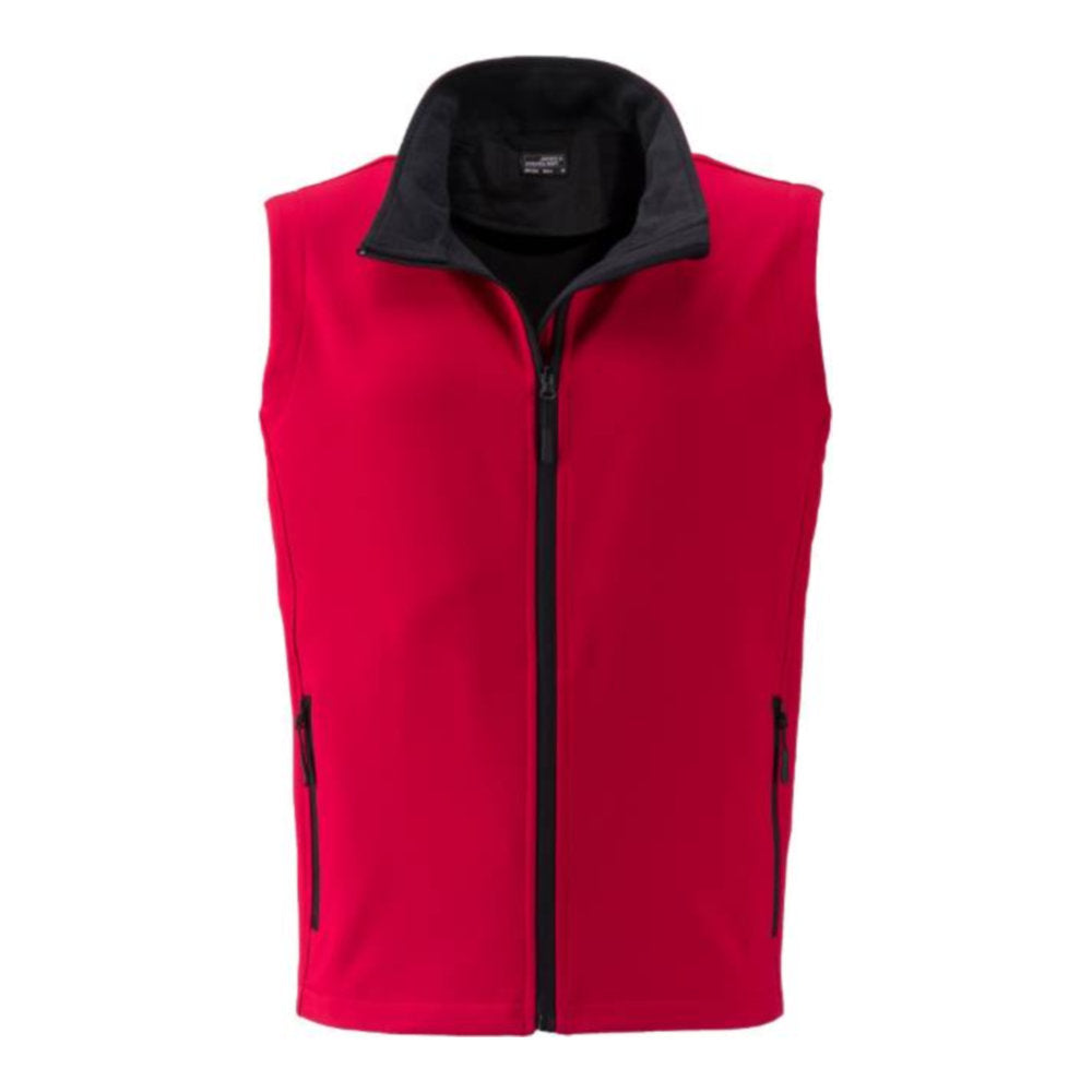 Herren 2-Lagen Promo Softshell Gilet, Daiber JN 1128 – red/black