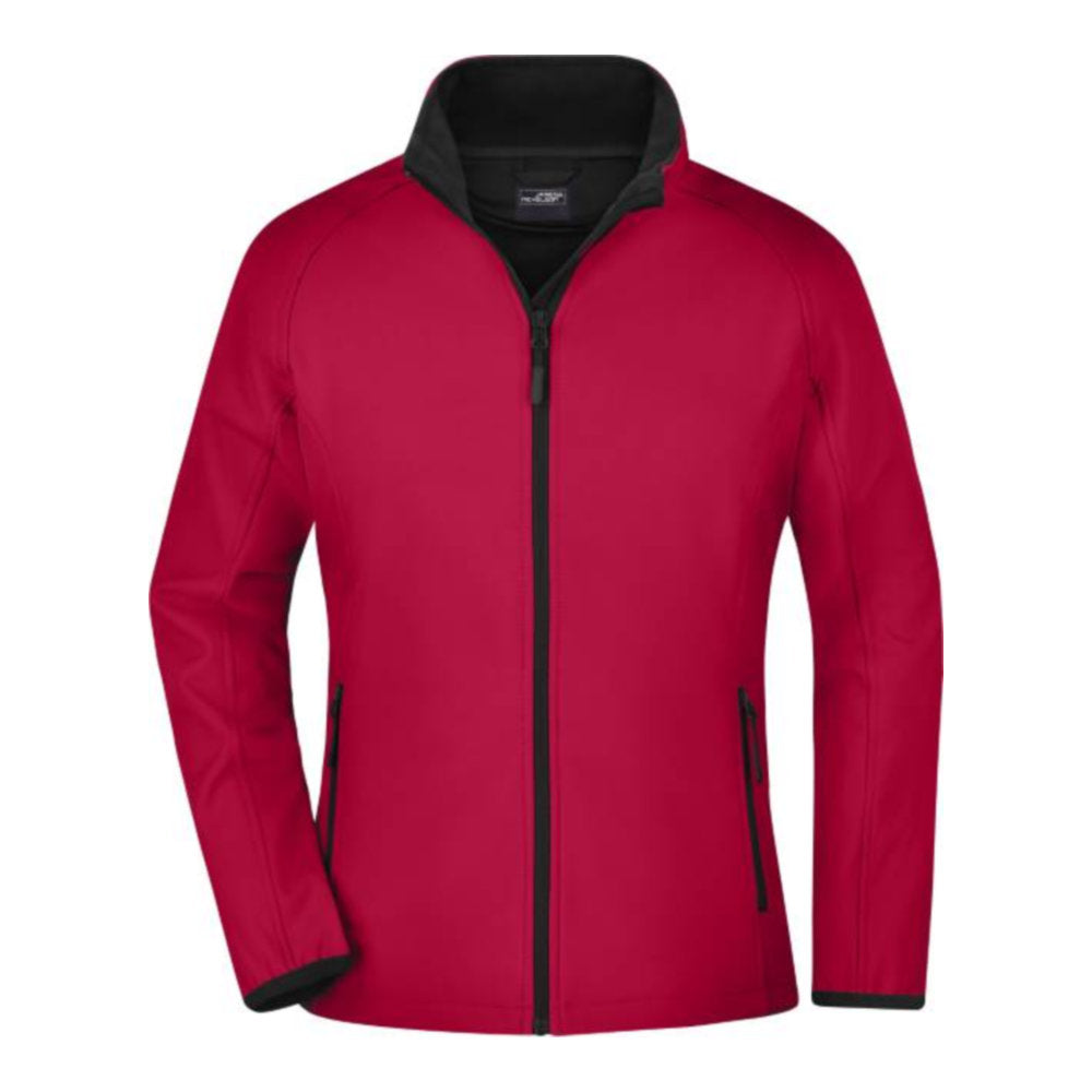 Damen 2-Lagen Promo Softshell Jacke, Daiber JN 1129 – red/black