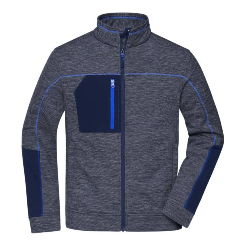 Herren Strickfleece Jacke, Daiber JN 1818 – navy melange/navy/royal