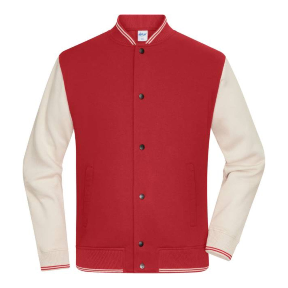 Unisex Bio College Jacke, Daiber 8044 – carmine red/sandstone
