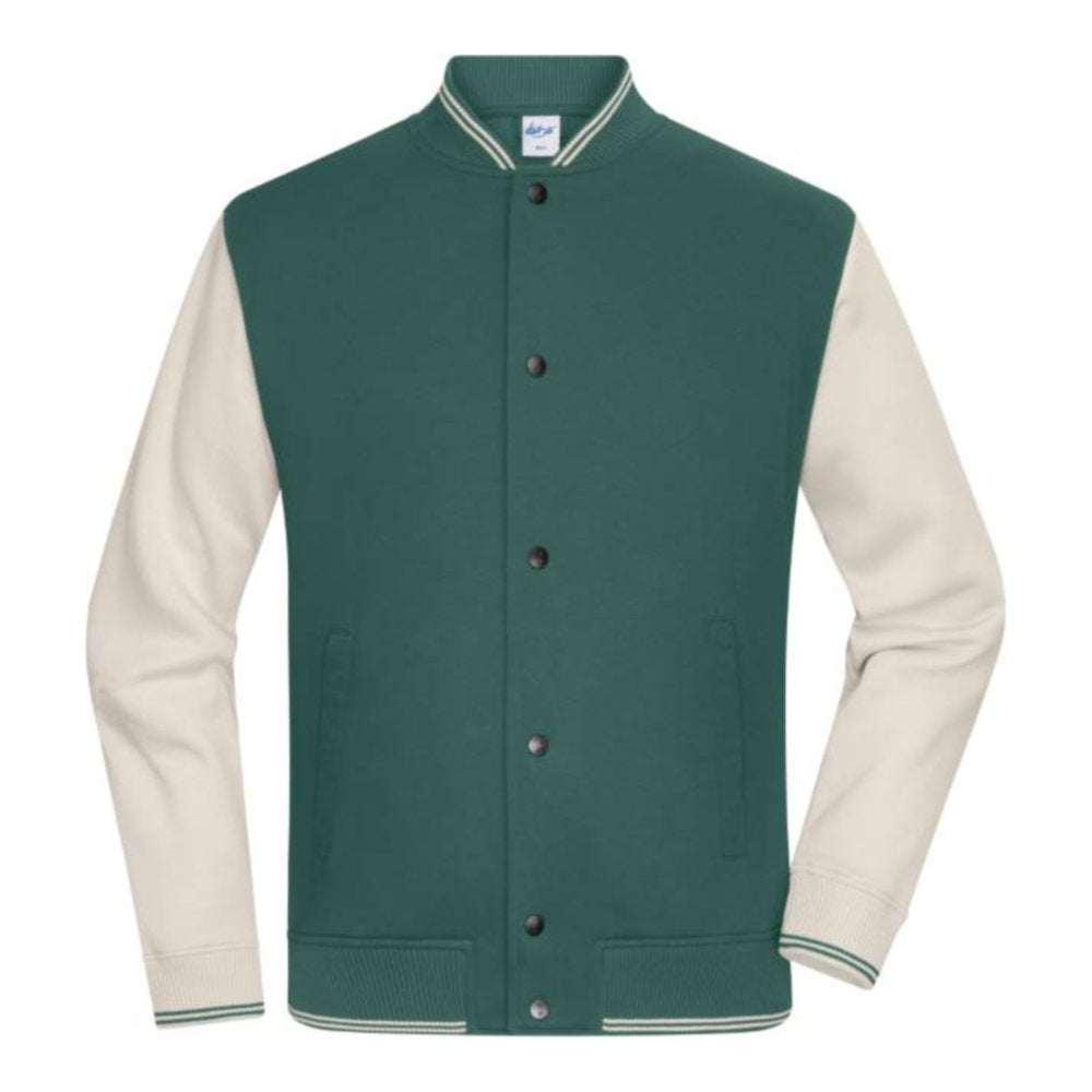 Unisex Bio College Jacke, Daiber 8044 – smoky green/sandstone