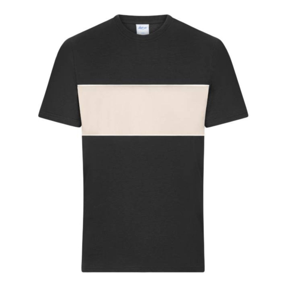 Unisex Bio T-Shirt "Colour-Block", Daiber 8049 – black/sandstone
