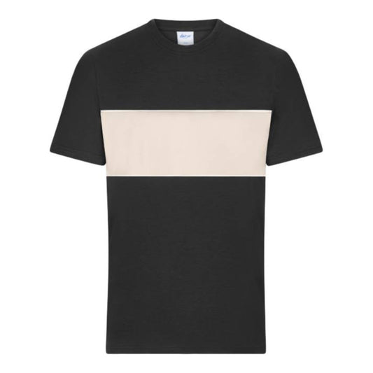 Unisex Bio T-Shirt "Colour-Block", Daiber 8049 – black/sandstone