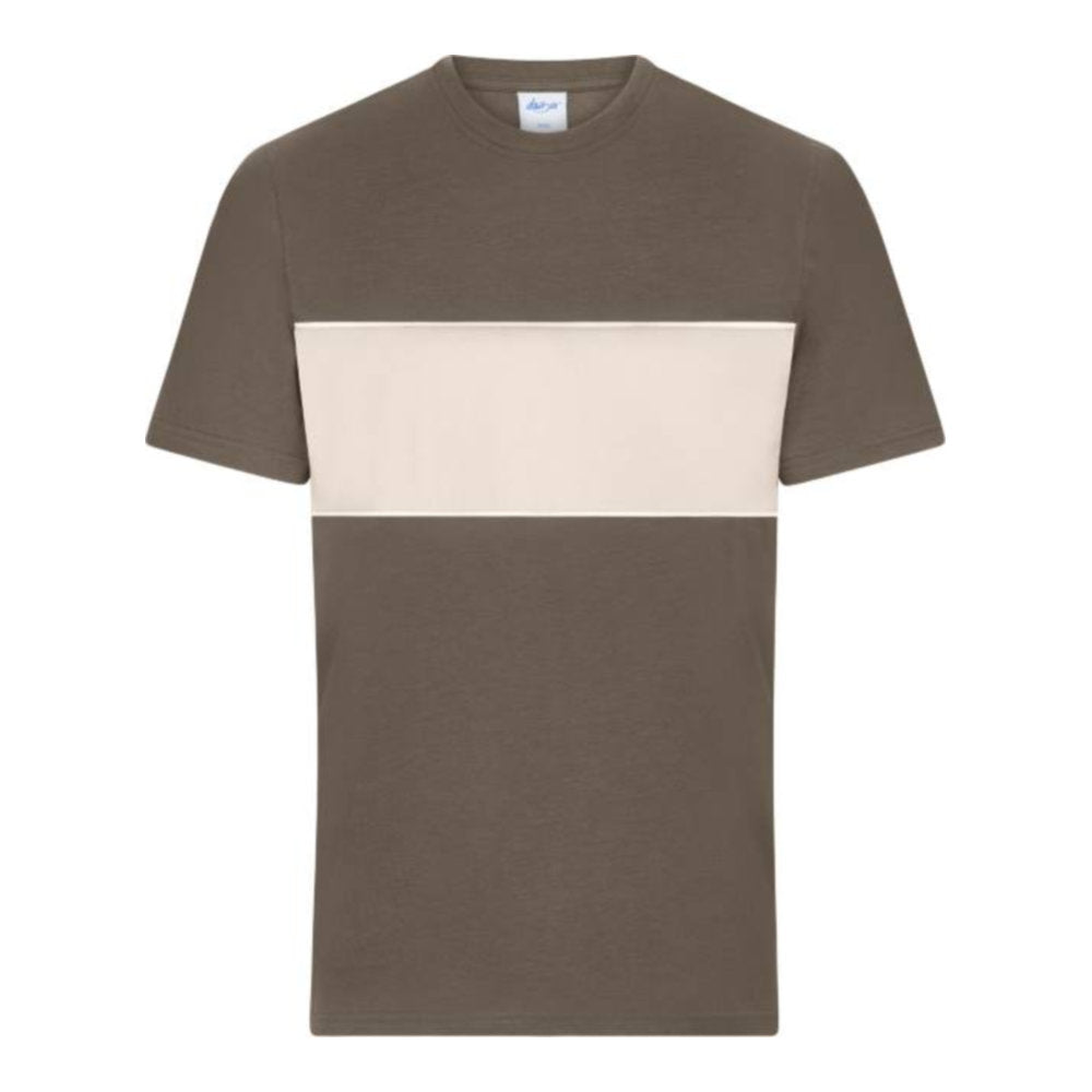 Unisex Bio T-Shirt "Colour-Block", Daiber 8049 – muddy brown/sandstone