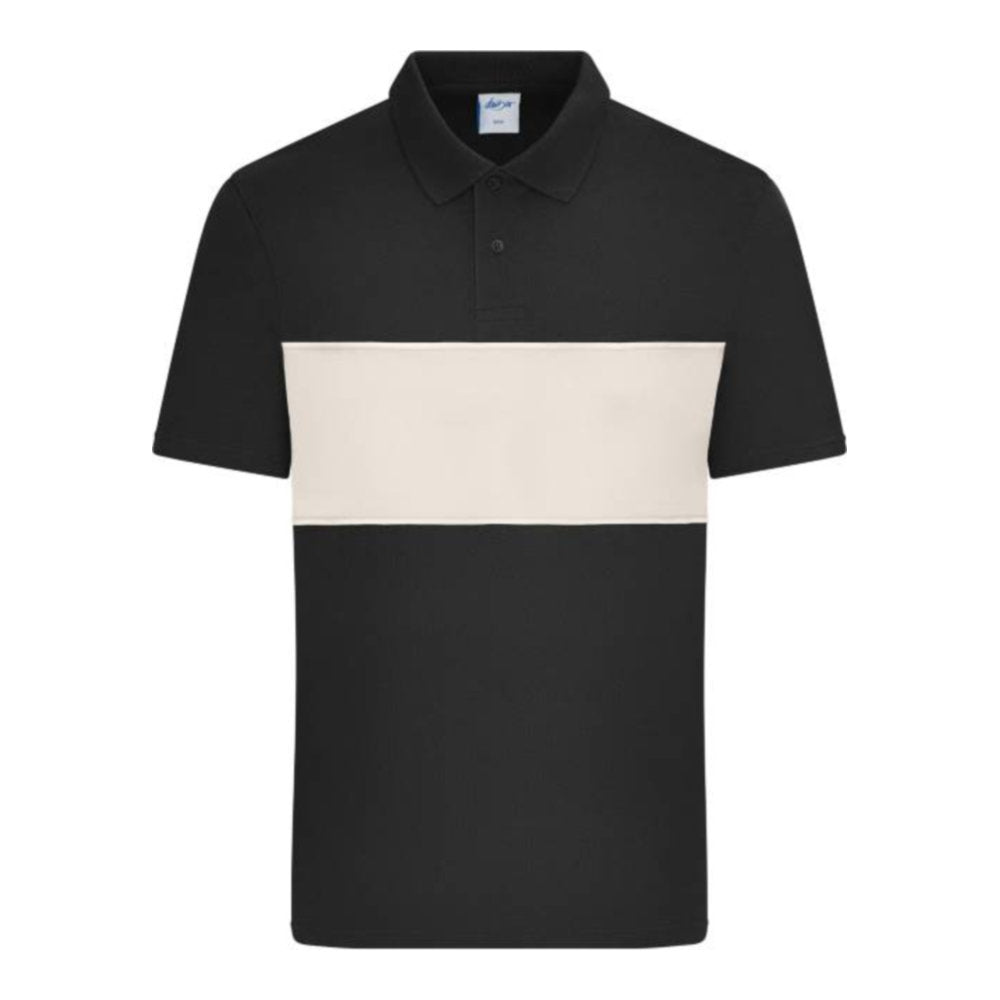 Unisex Bio Polo "Colour-Block", Daiber 8050 – black/sandstone