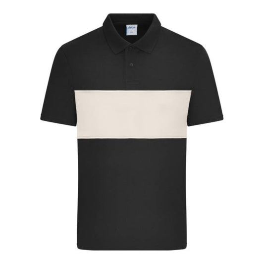Unisex Bio Polo "Colour-Block", Daiber 8050 – black/sandstone