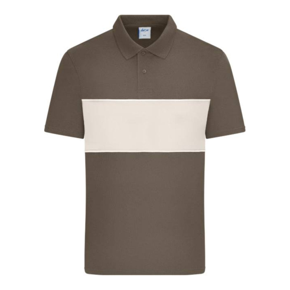 Unisex Bio Polo "Colour-Block", Daiber 8050 – muddy brown/sandstone