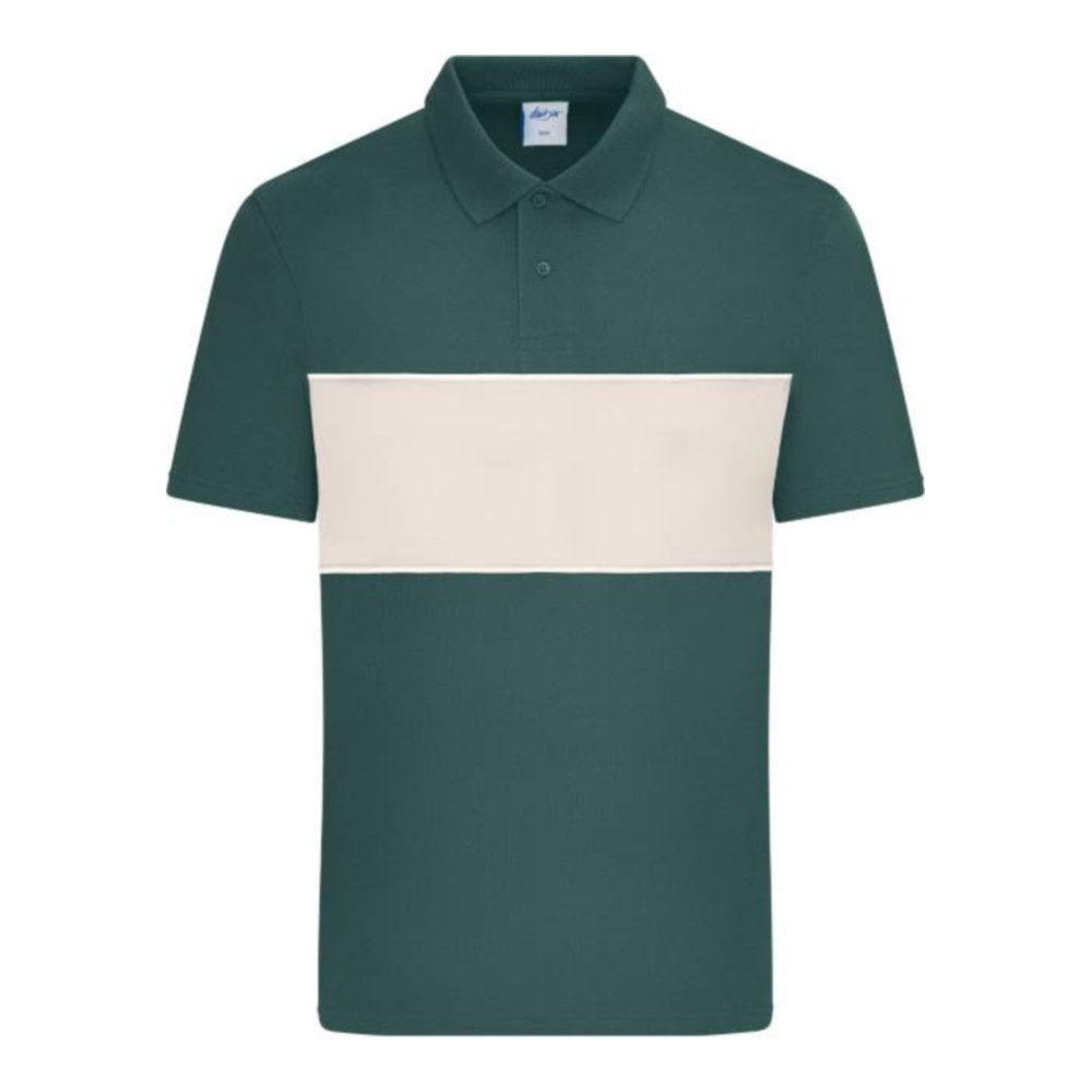 Unisex Bio Polo "Colour-Block", Daiber 8050 – smoky green/sandstone