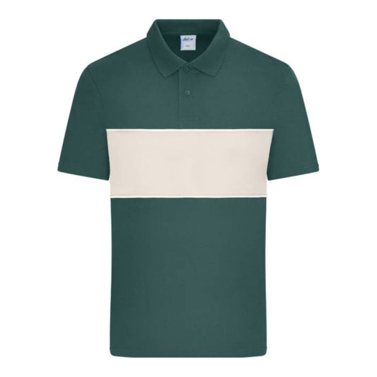 Unisex Bio Polo "Colour-Block", Daiber 8050 – smoky green/sandstone